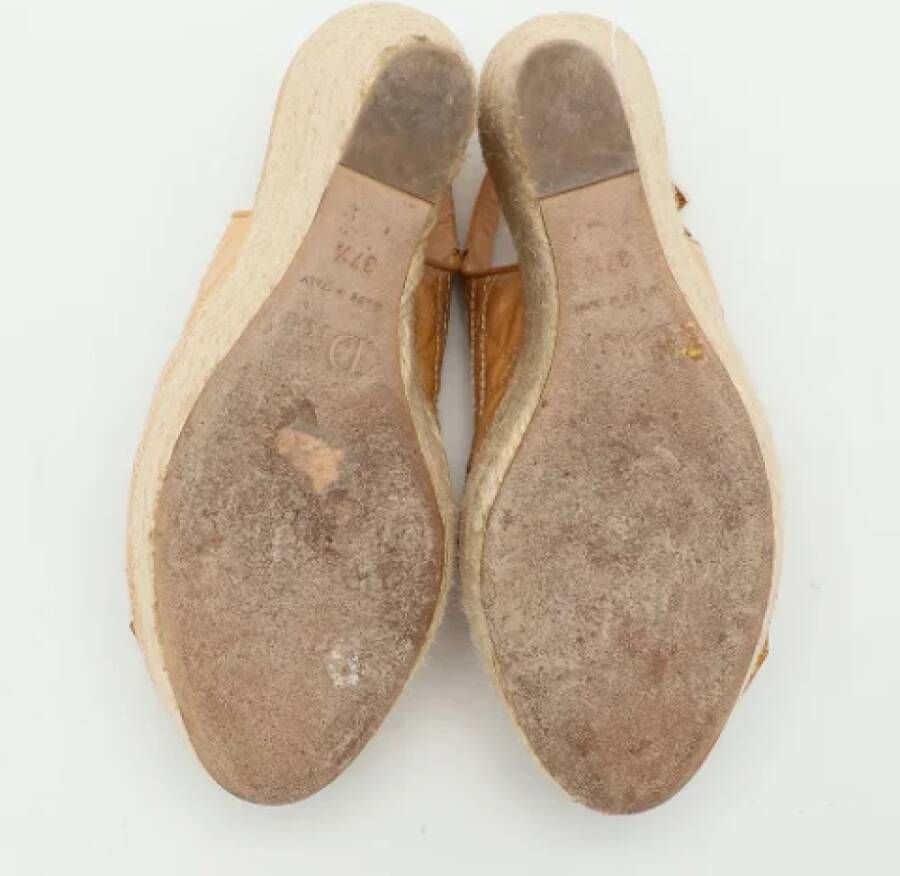 Dior Vintage Pre-owned Leather sandals Beige Dames