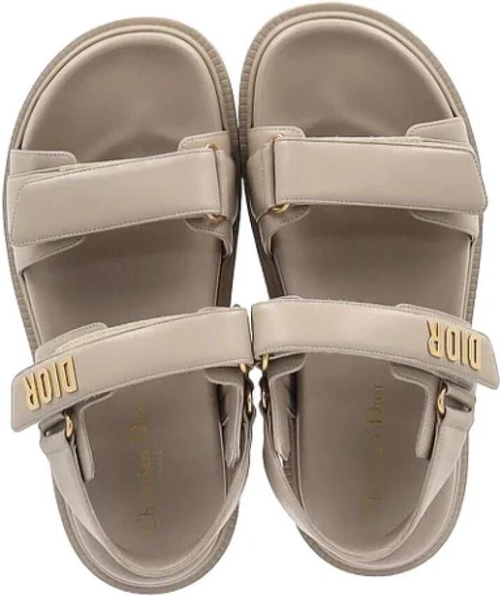 Dior Vintage Pre-owned Leather sandals Beige Dames