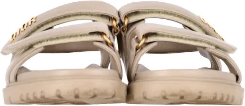 Dior Vintage Pre-owned Leather sandals Beige Dames