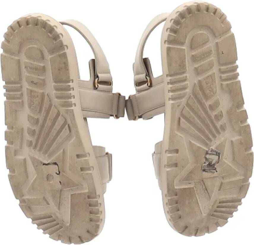 Dior Vintage Pre-owned Leather sandals Beige Dames