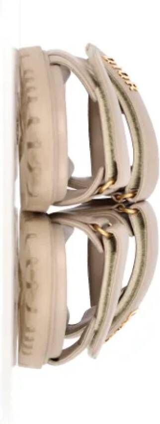Dior Vintage Pre-owned Leather sandals Beige Dames