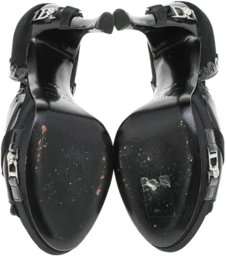 Dior Vintage Pre-owned Leather sandals Black Dames