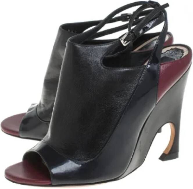 Dior Vintage Pre-owned Leather sandals Black Dames