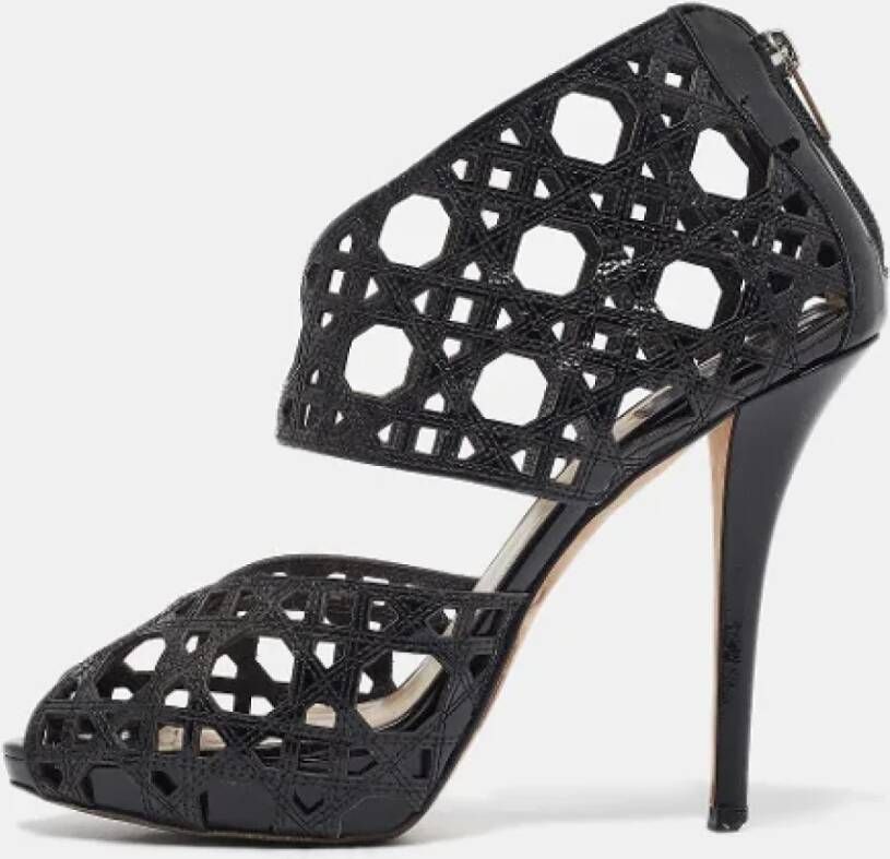 Dior Vintage Pre-owned Leather sandals Black Dames