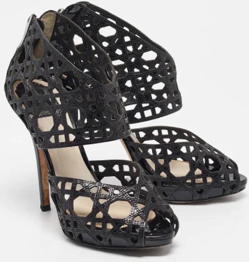 Dior Vintage Pre-owned Leather sandals Black Dames