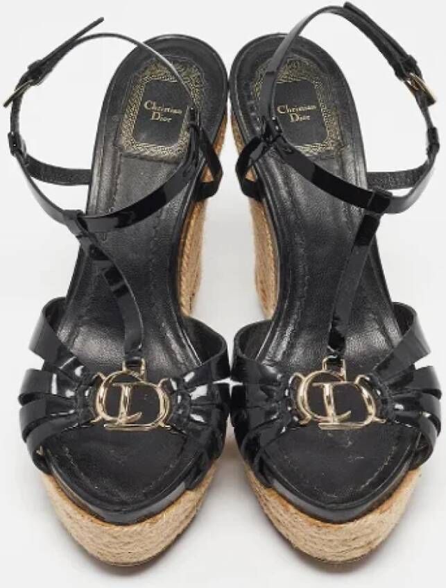 Dior Vintage Pre-owned Leather sandals Black Dames