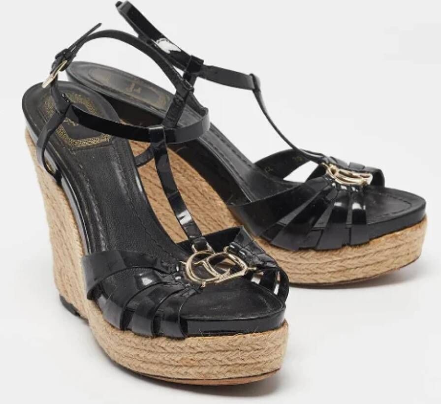 Dior Vintage Pre-owned Leather sandals Black Dames