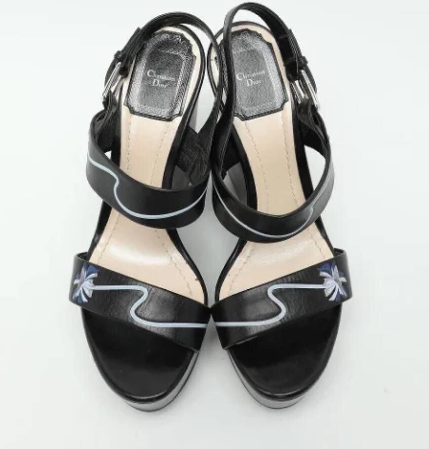 Dior Vintage Pre-owned Leather sandals Black Dames