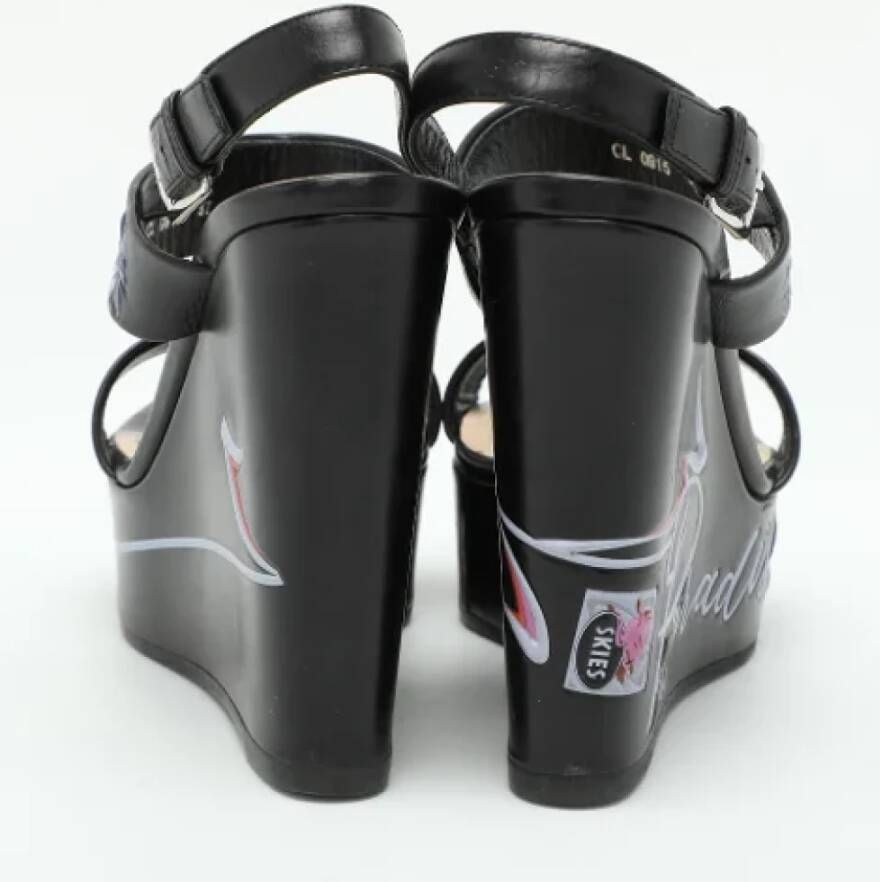 Dior Vintage Pre-owned Leather sandals Black Dames