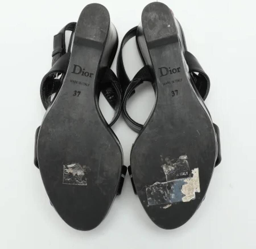 Dior Vintage Pre-owned Leather sandals Black Dames