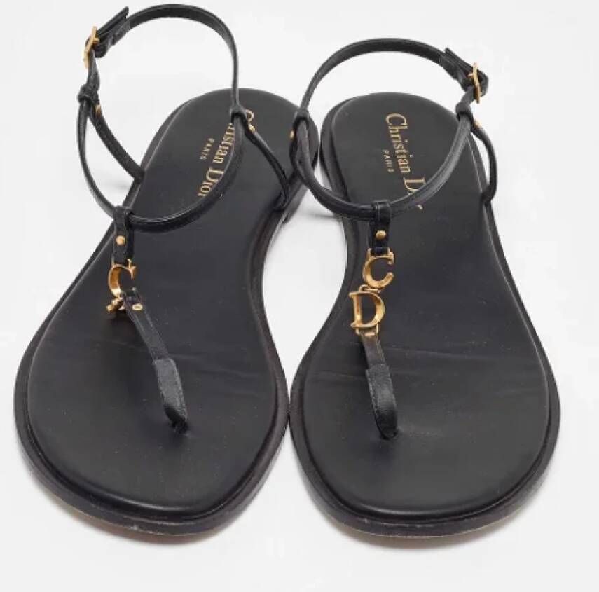 Dior Vintage Pre-owned Leather sandals Black Dames