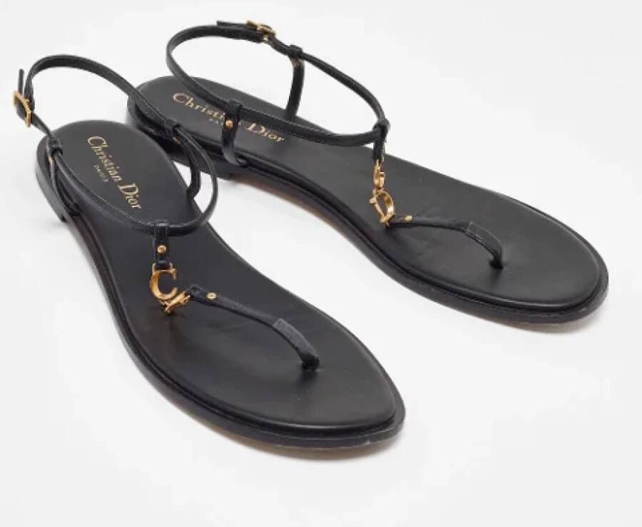 Dior Vintage Pre-owned Leather sandals Black Dames
