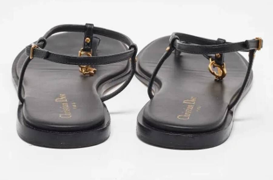 Dior Vintage Pre-owned Leather sandals Black Dames