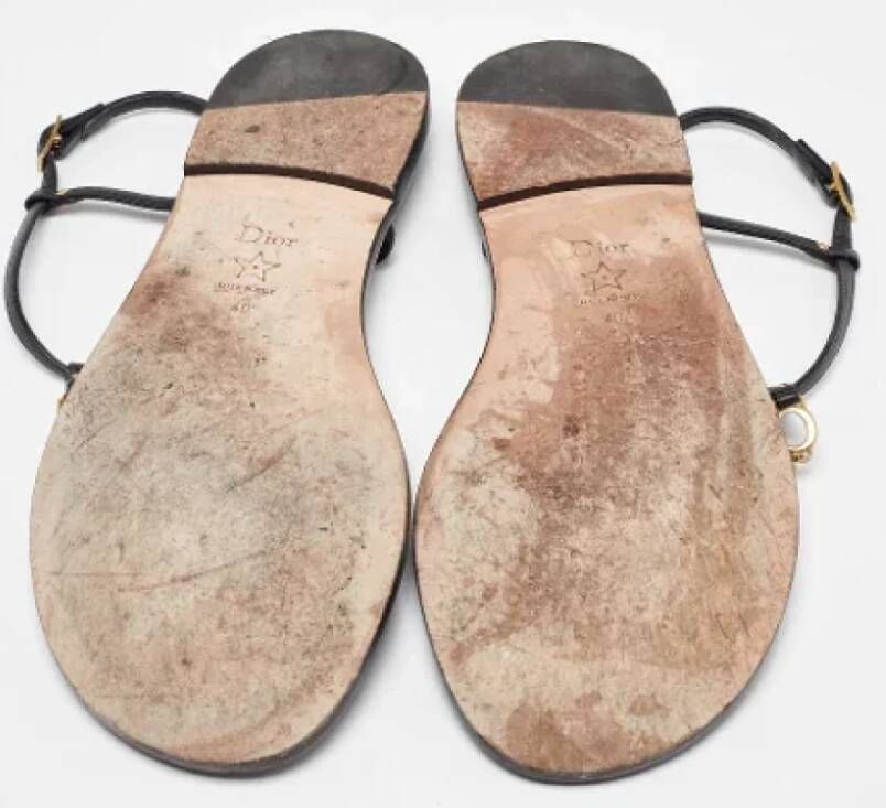 Dior Vintage Pre-owned Leather sandals Black Dames