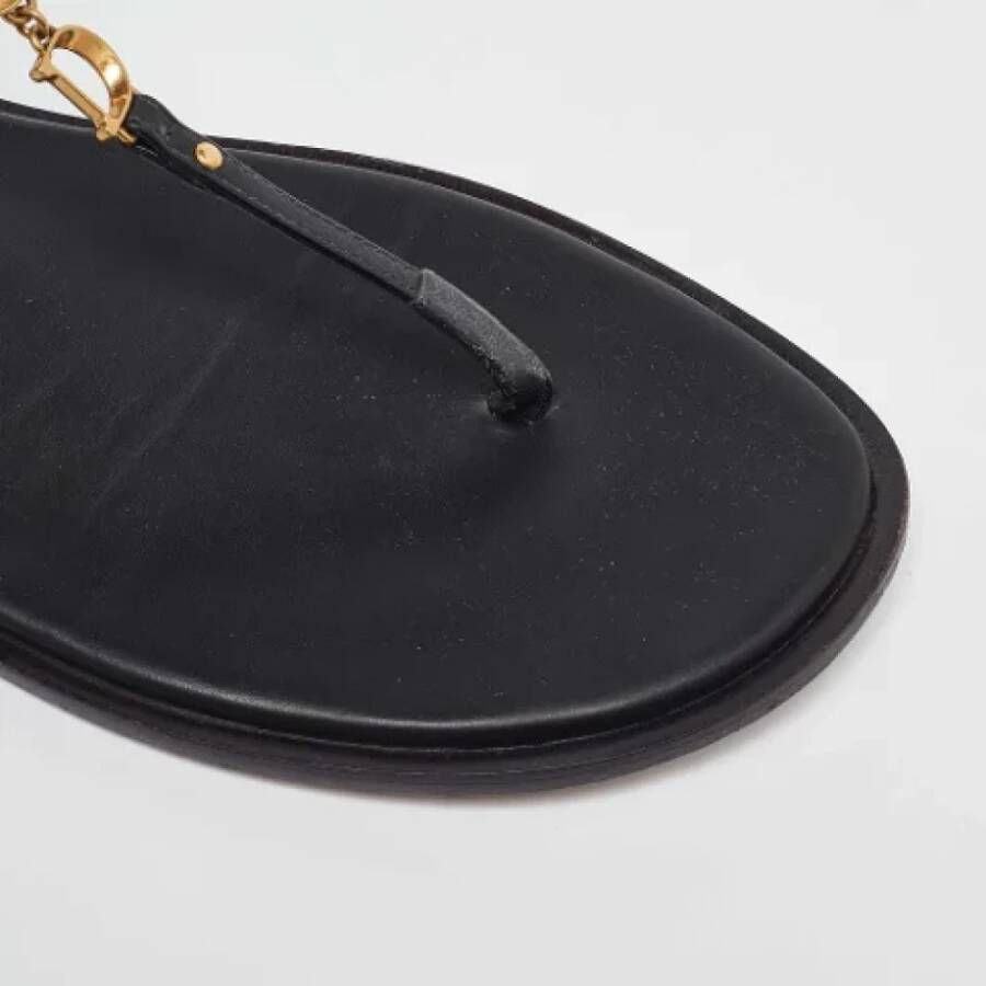 Dior Vintage Pre-owned Leather sandals Black Dames