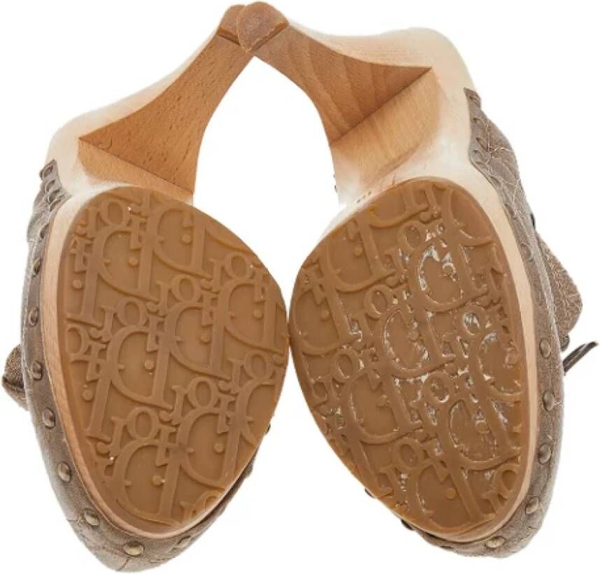 Dior Vintage Pre-owned Leather sandals Brown Dames
