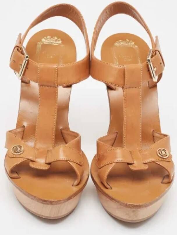 Dior Vintage Pre-owned Leather sandals Brown Dames