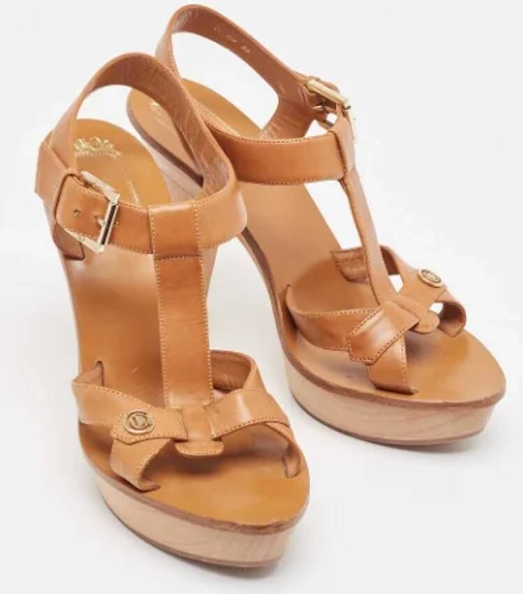 Dior Vintage Pre-owned Leather sandals Brown Dames