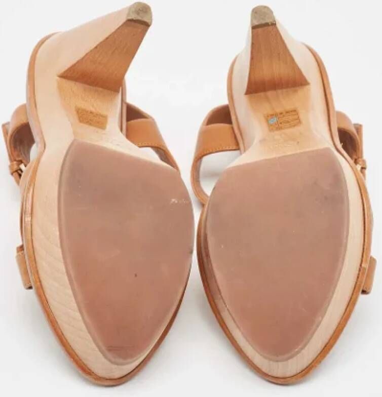 Dior Vintage Pre-owned Leather sandals Brown Dames
