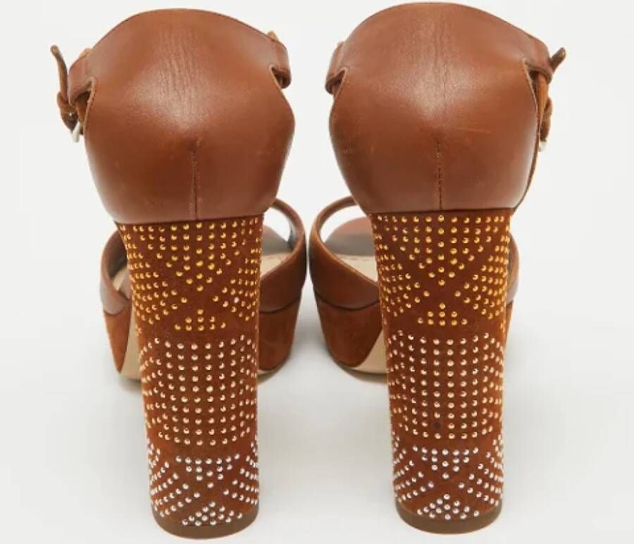 Dior Vintage Pre-owned Leather sandals Brown Dames