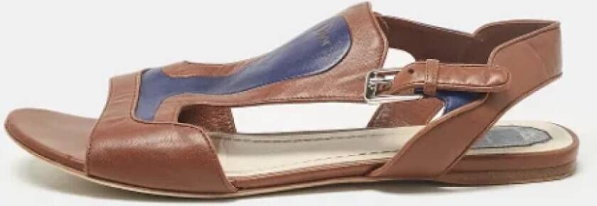 Dior Vintage Pre-owned Leather sandals Brown Dames