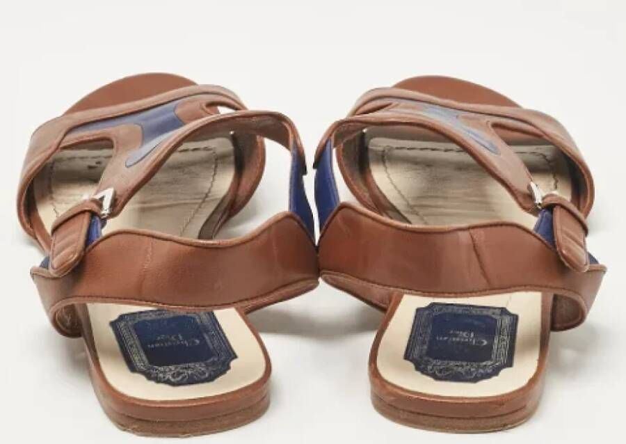 Dior Vintage Pre-owned Leather sandals Brown Dames