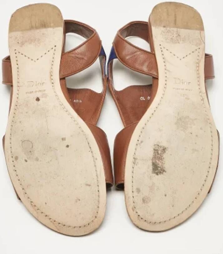 Dior Vintage Pre-owned Leather sandals Brown Dames