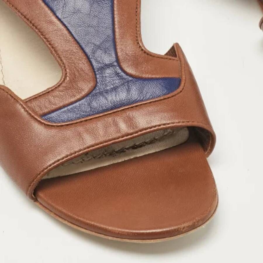Dior Vintage Pre-owned Leather sandals Brown Dames