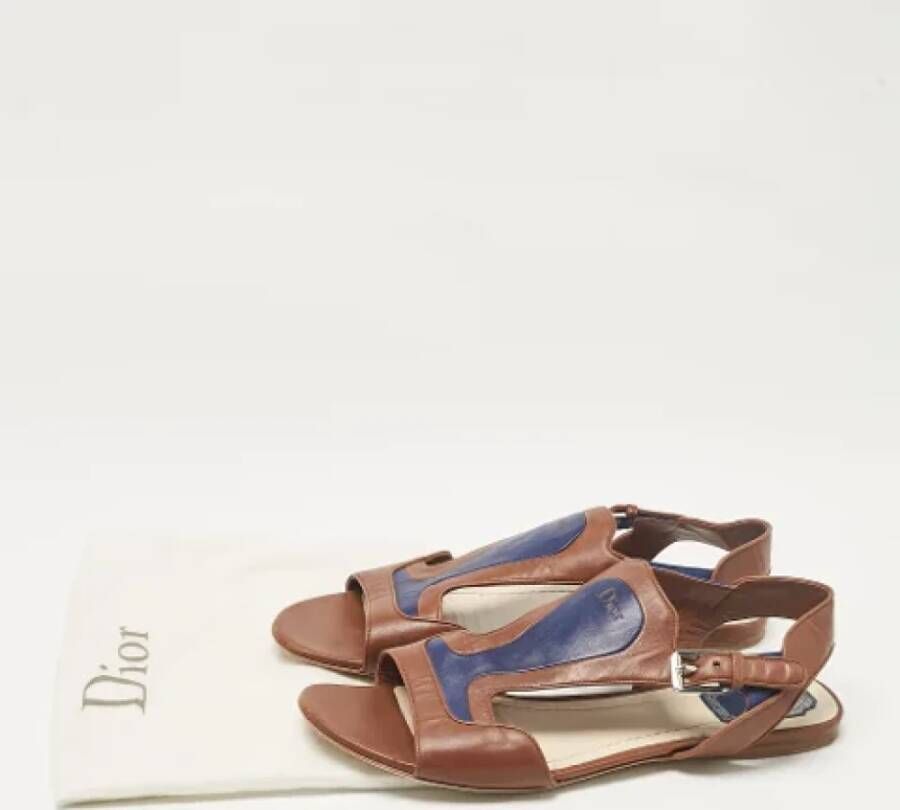 Dior Vintage Pre-owned Leather sandals Brown Dames