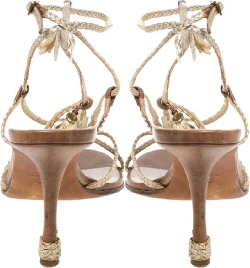 Dior Vintage Pre-owned Leather sandals Gray Dames