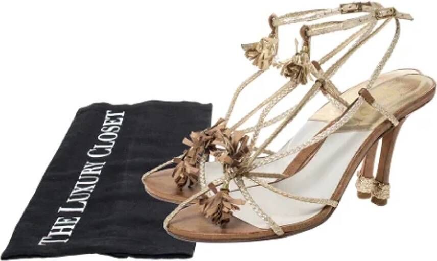 Dior Vintage Pre-owned Leather sandals Gray Dames