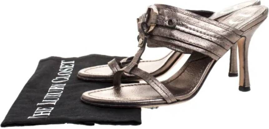 Dior Vintage Pre-owned Leather sandals Gray Dames