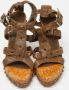 Dior Vintage Pre-owned Leather sandals Green Dames - Thumbnail 3
