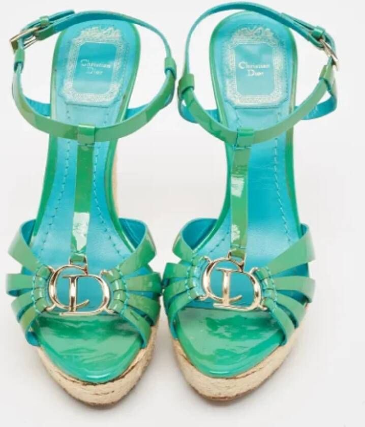 Dior Vintage Pre-owned Leather sandals Green Dames
