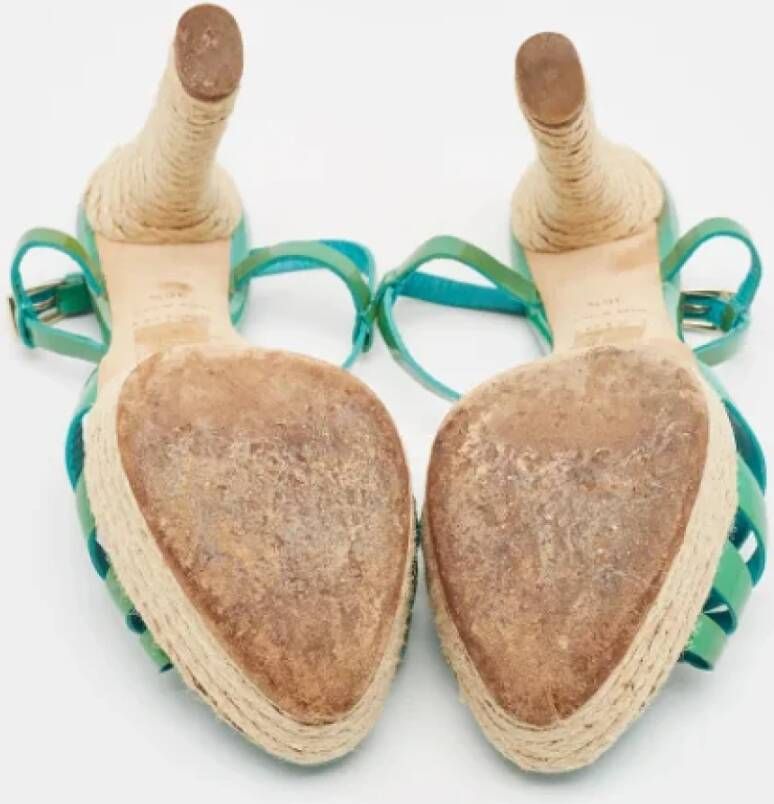 Dior Vintage Pre-owned Leather sandals Green Dames