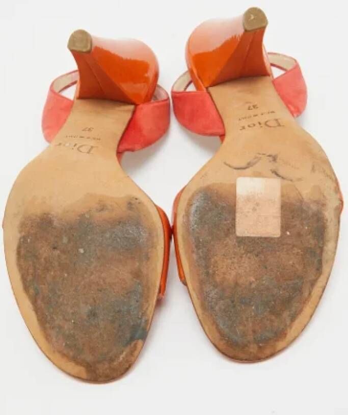 Dior Vintage Pre-owned Leather sandals Orange Dames