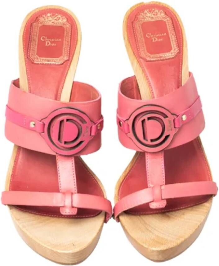 Dior Vintage Pre-owned Leather sandals Pink Dames