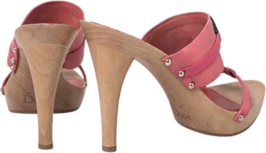 Dior Vintage Pre-owned Leather sandals Pink Dames