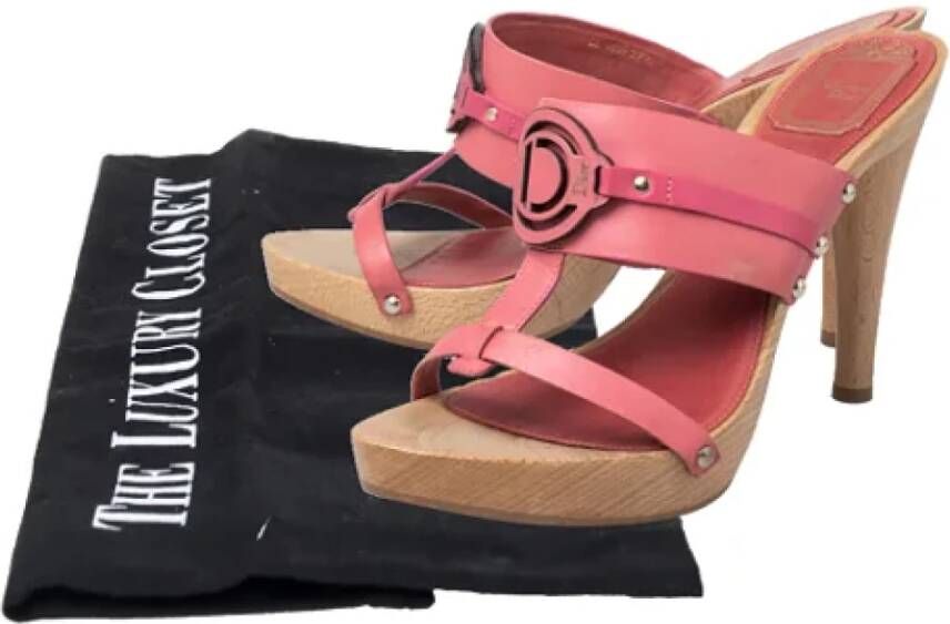 Dior Vintage Pre-owned Leather sandals Pink Dames