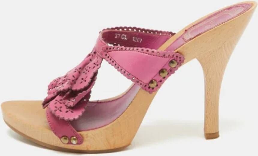 Dior Vintage Pre-owned Leather sandals Pink Dames