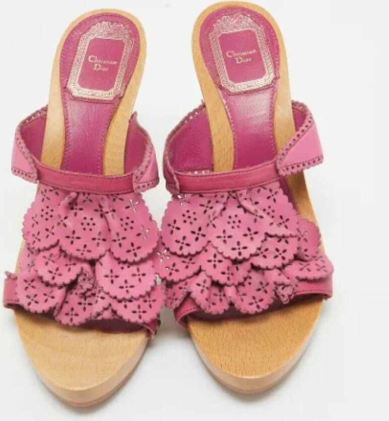 Dior Vintage Pre-owned Leather sandals Pink Dames