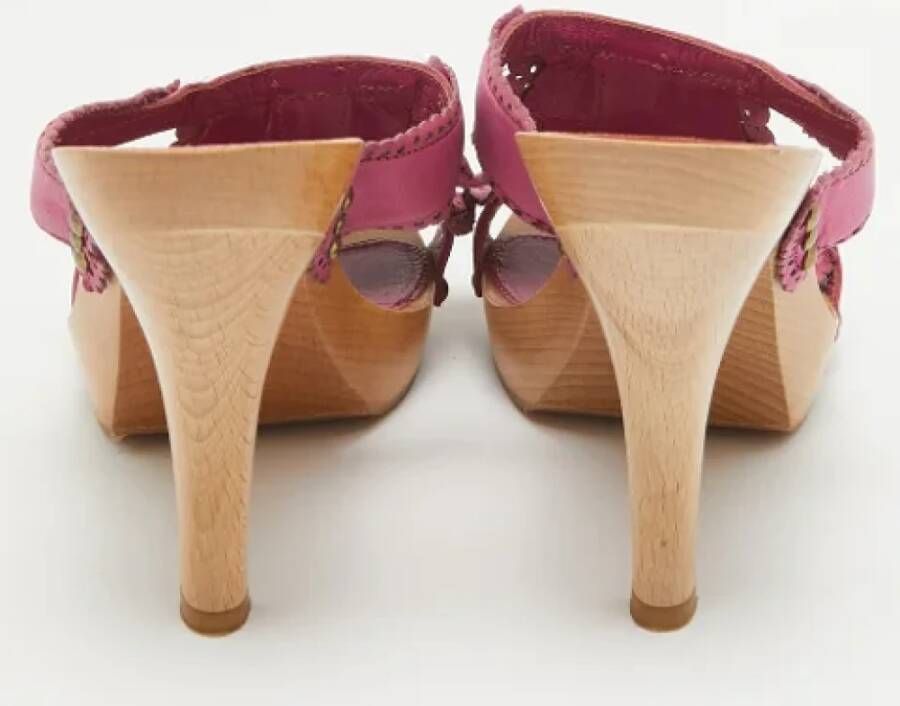 Dior Vintage Pre-owned Leather sandals Pink Dames