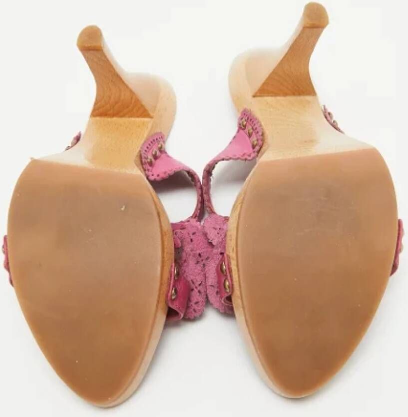 Dior Vintage Pre-owned Leather sandals Pink Dames