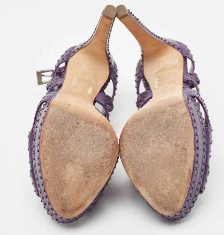 Dior Vintage Pre-owned Leather sandals Purple Dames