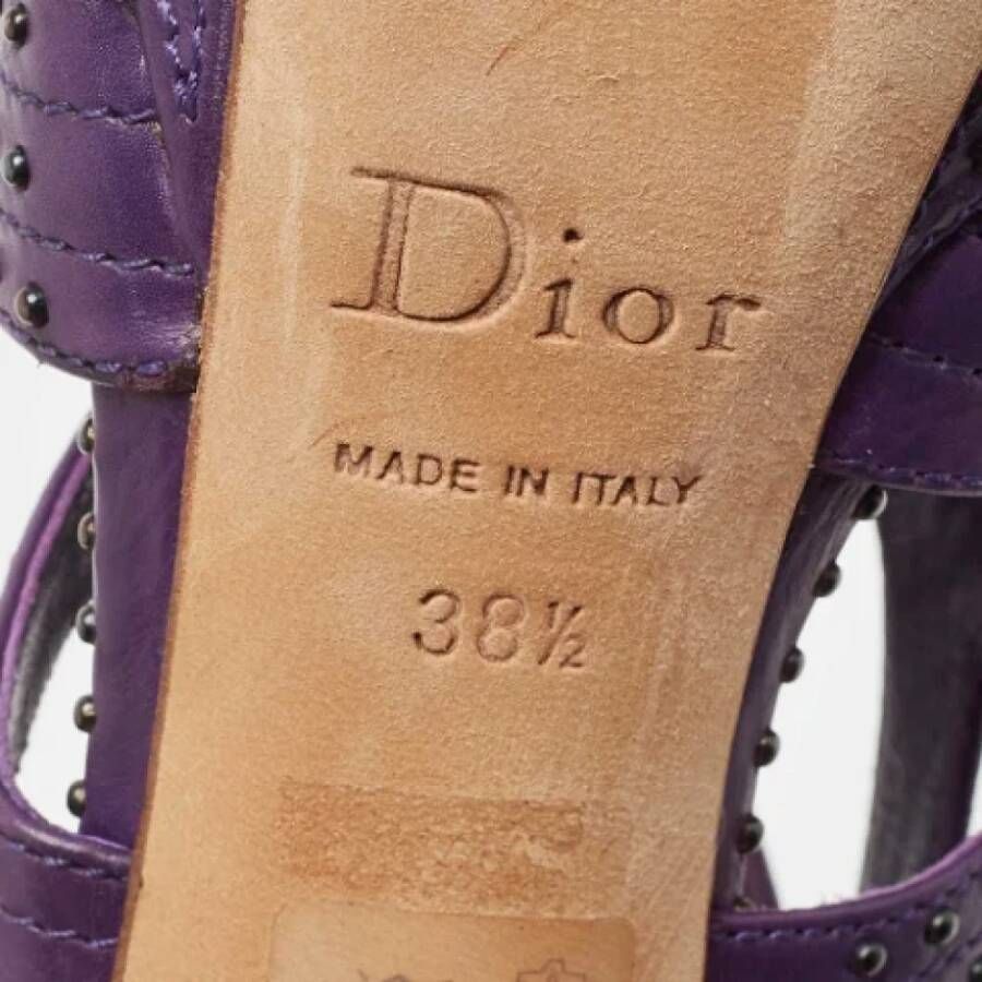 Dior Vintage Pre-owned Leather sandals Purple Dames
