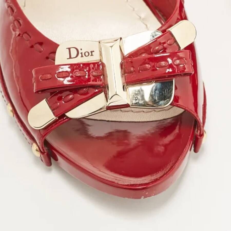 Dior Vintage Pre-owned Leather sandals Red Dames