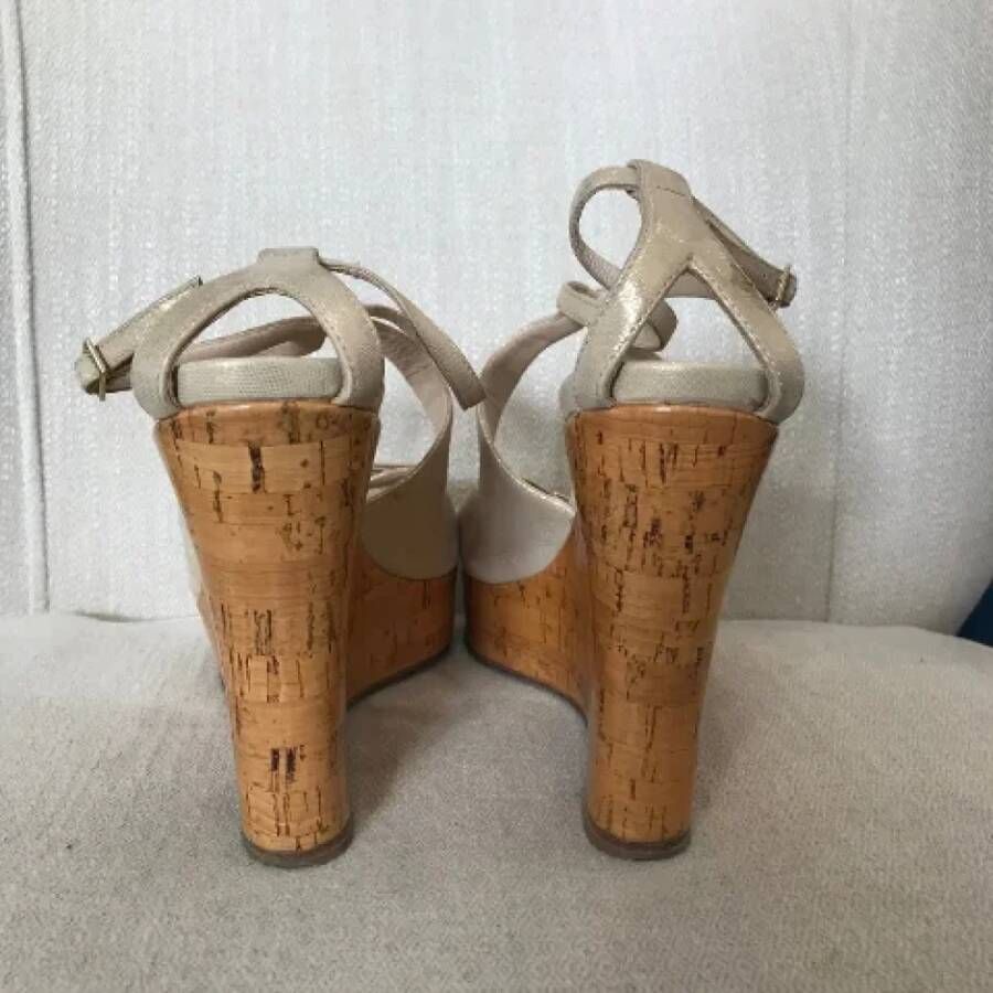 Dior Vintage Pre-owned Leather sandals Yellow Dames