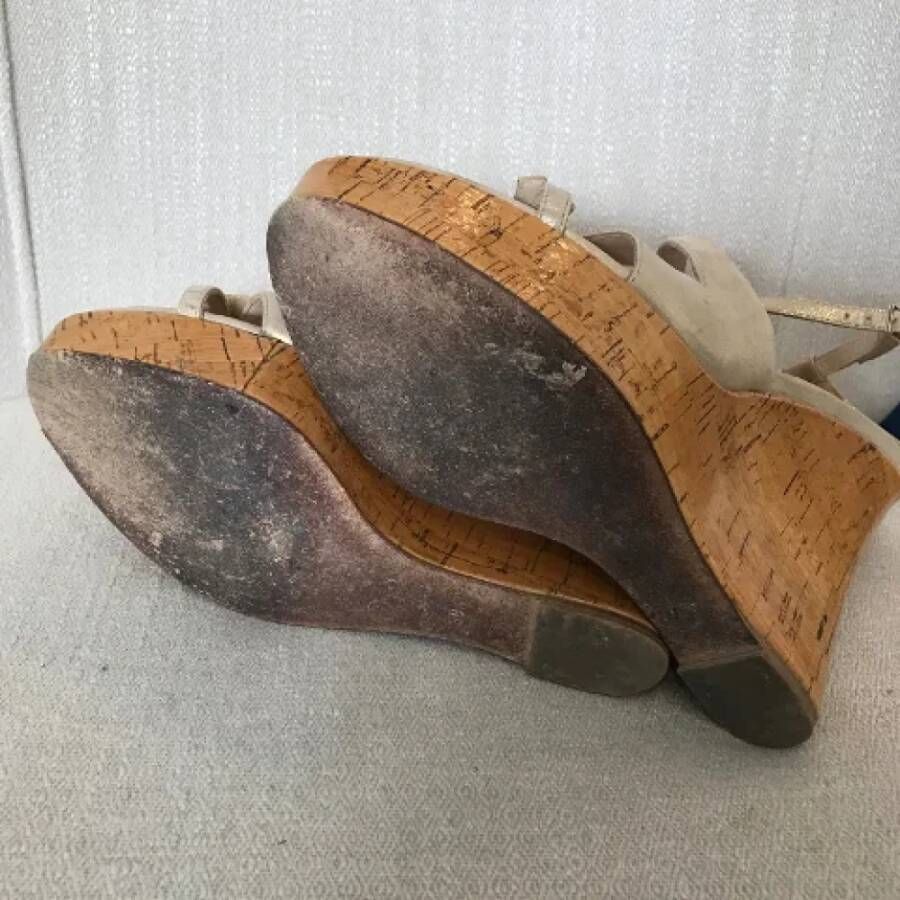 Dior Vintage Pre-owned Leather sandals Yellow Dames