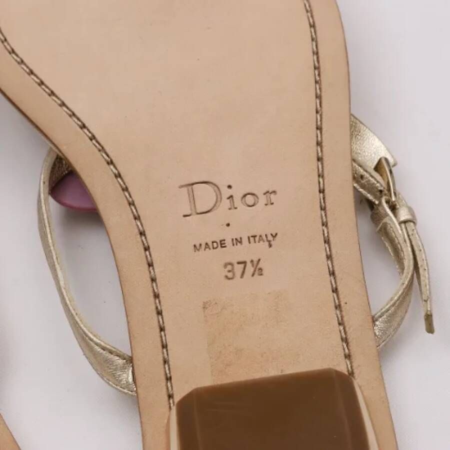Dior Vintage Pre-owned Leather sandals Yellow Dames