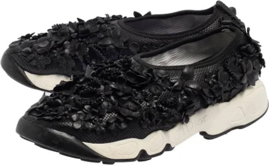 Dior Vintage Pre-owned Leather sneakers Black Dames